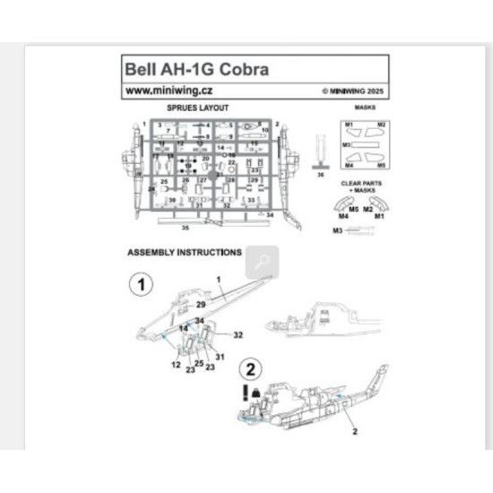 Miniwing 371 1/144 Bell Ah-1g Cobra In Vietnam War Plastic Model Kit Miniwing 371 1/144 Bell Ah-1g Cobra In Vietnam War Plastic Model Kit