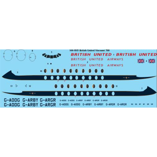26decals 144-1015 1/144 British United Vickers Viscount 700 Laser Decal 26decals 144-1015 1/144 British United Vickers Viscount 700 Laser Decal