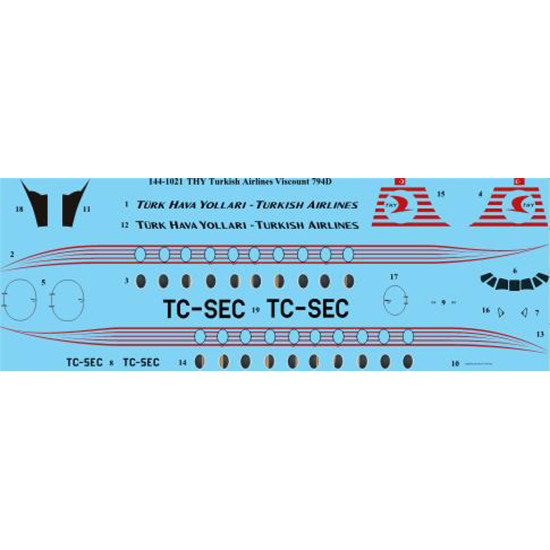 26decals 144-1021 1/144 Thy Turkish Airlines Vickers Viscount 700 Laser Decal 26decals 144-1021 1/144 Thy Turkish Airlines Vickers Viscount 700 Laser Decal