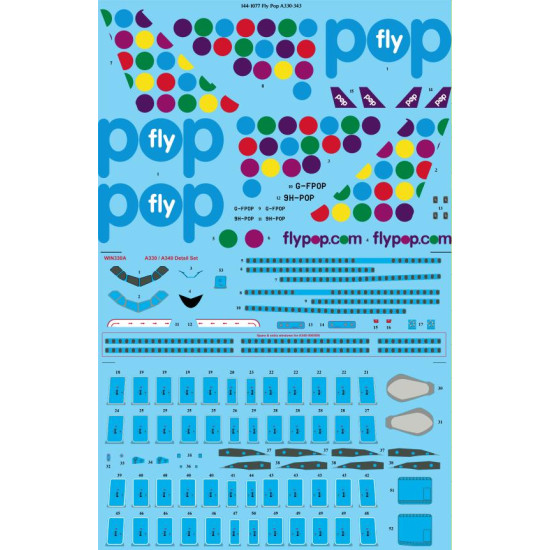 26decals 144-1077 1/144 Fly Pop Airbus A330-300 Laser Decal 26decals 144-1077 1/144 Fly Pop Airbus A330-300 Laser Decal