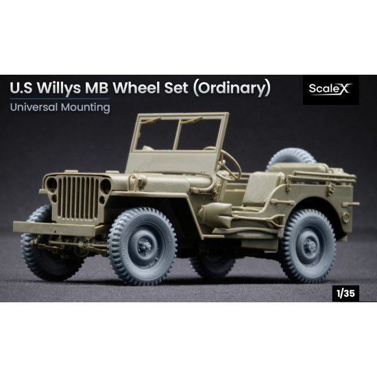 Scalex Ww-35001 1/35 U S Willysmb Ordinary Wheel Set For Universal Scalex Ww-35001 1/35 U S Willysmb Ordinary Wheel Set For Universal