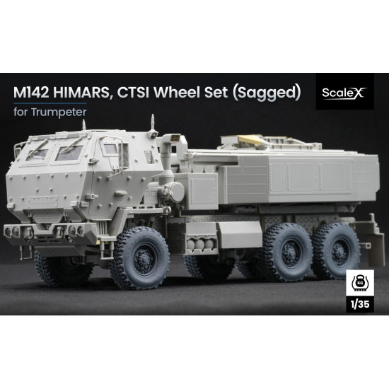 Scalex Wm-35012s 1/35 Himars V2 Sagged Wheel Set For Trumpeter