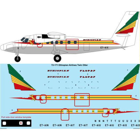 26decals 72-171 1/72 Ethiopian Airlines Twin Otter Decal For Aircraft