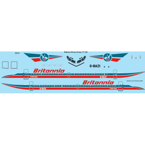 26decals 200-01 1/200 Britannia Airways Boeing 737-200 Laser Decal