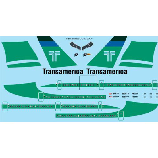 26decals 200-11 1/200 Transamerica Dc-10-30 Laser Decal For Aircraft