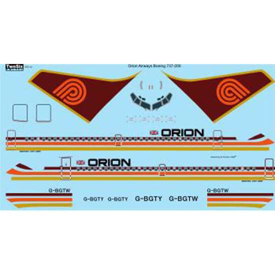 26decals 200-14 1/200 Orion Boeing 737-200 Laser Decal