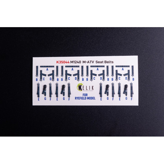 Kelik K35044 1/35 M1240a M-atv Seat Belts - Interior 3d Decals For Rfm Kit