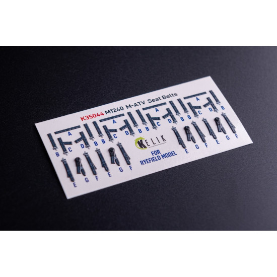 Kelik K35044 1/35 M1240a M-atv Seat Belts - Interior 3d Decals For Rfm Kit
