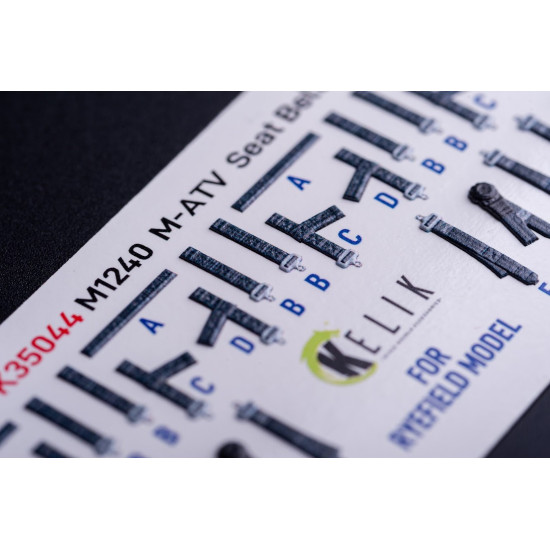 Kelik K35044 1/35 M1240a M-atv Seat Belts - Interior 3d Decals For Rfm Kit