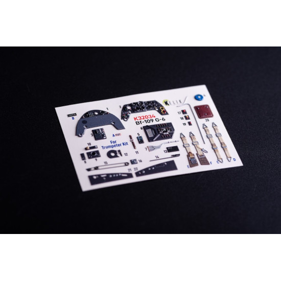 Kelik K32034 1/32 Bf-109 G-6 - Interior 3d Decals For Trumpeter Kit Kelik K32034 1/32 Bf-109 G-6 - Interior 3d Decals For Trumpeter Kit