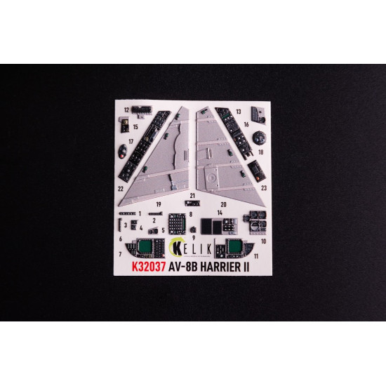 Kelik K32037 1/32 Av-8 Harrier - Interior 3d Decals For Trumpeter Kit