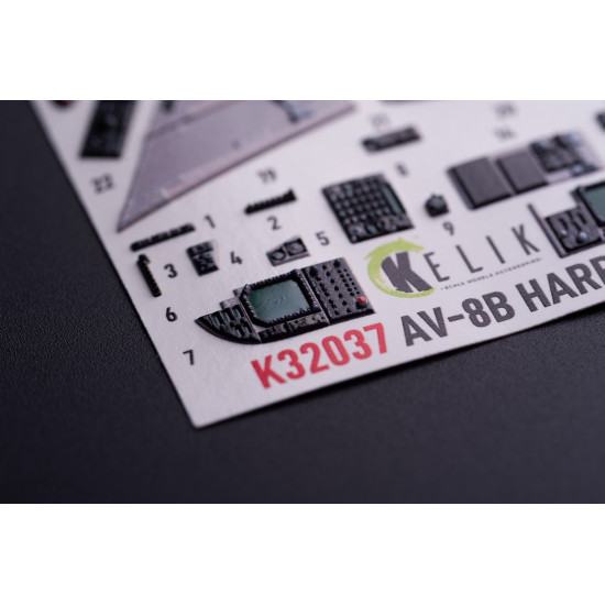 Kelik K32037 1/32 Av-8 Harrier - Interior 3d Decals For Trumpeter Kit