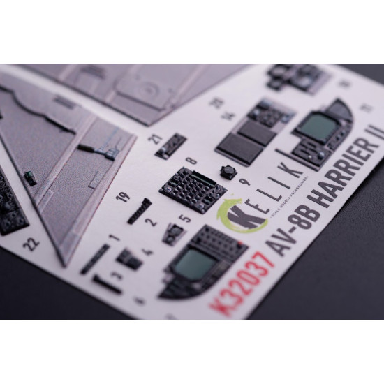 Kelik K32037 1/32 Av-8 Harrier - Interior 3d Decals For Trumpeter Kit