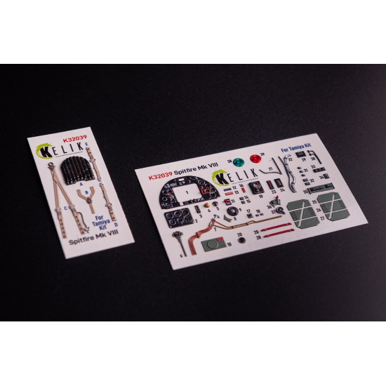 Kelik K32039 1/32 Spitfire Mk Viii - Interior 3d Decals For Tamiya Kit