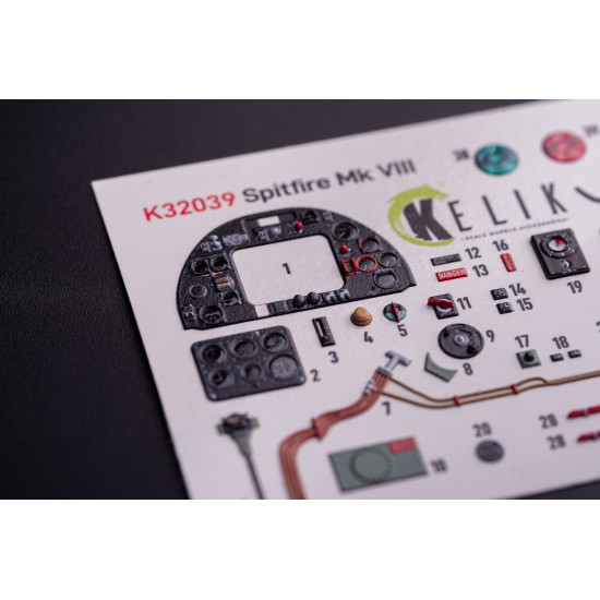 Kelik K32039 1/32 Spitfire Mk Viii - Interior 3d Decals For Tamiya Kit