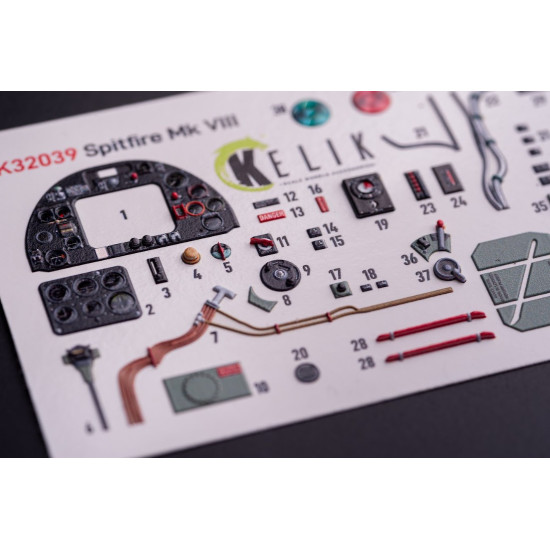 Kelik K32039 1/32 Spitfire Mk Viii - Interior 3d Decals For Tamiya Kit