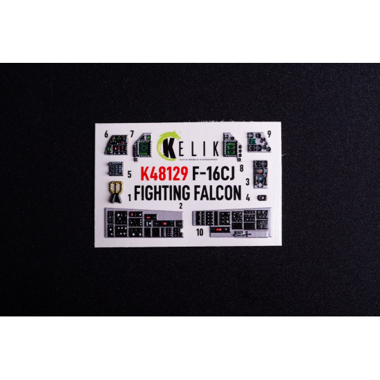 Kelik K48129 1/48 F-16cj - Interior 3d Decals For Hasegawa Kit
