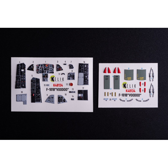 Kelik K48134 1/48 F-101b Voodoo - Interior 3d Decals For Zimi Model/Kittyhawk Kit Kelik K48134 1/48 F-101b Voodoo - Interior 3d Decals For Zimi Model/Kittyhawk Kit