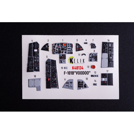 Kelik K48134 1/48 F-101b Voodoo - Interior 3d Decals For Zimi Model/Kittyhawk Kit Kelik K48134 1/48 F-101b Voodoo - Interior 3d Decals For Zimi Model/Kittyhawk Kit