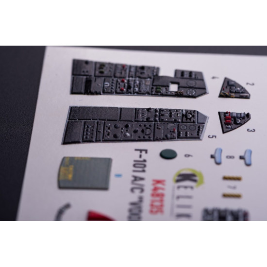 Kelik K48135 1/48 F-101a/C Voodoo - Interior 3d Decals For Zimi Model/Kittyhawk Kit