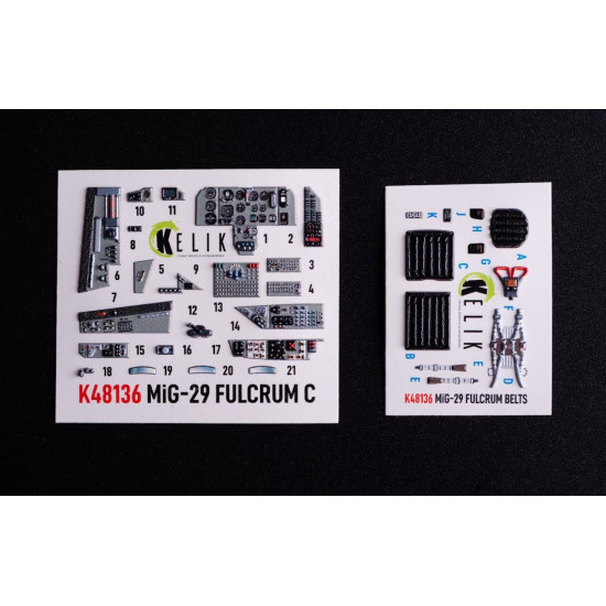 Kelik K48136 1/48 Mig-29c 9-13 Fulcrum Interior 3d Decals For Gwh Kelik K48136 1/48 Mig-29c 9-13 Fulcrum Interior 3d Decals For Gwh