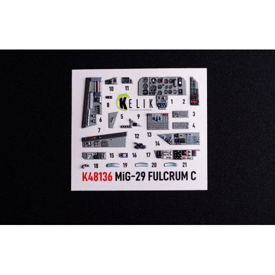 Kelik K48136 1/48 Mig-29c 9-13 Fulcrum Interior 3d Decals For Gwh Kelik K48136 1/48 Mig-29c 9-13 Fulcrum Interior 3d Decals For Gwh
