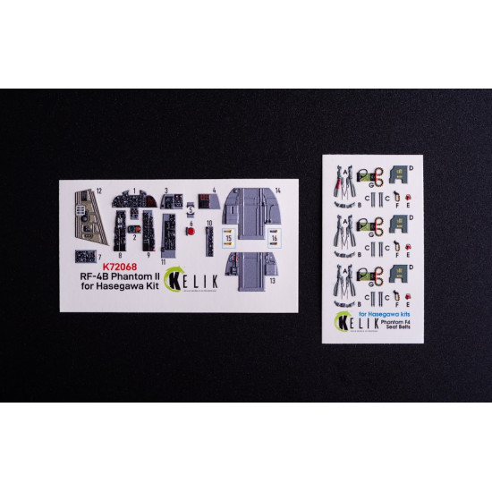 Kelik K72068 1/72 Rf-4b - Interior 3d Decals For Hasegawa Kit Kelik K72068 1/72 Rf-4b - Interior 3d Decals For Hasegawa Kit