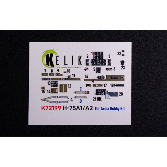 Kelik K72199 1/72 H-75a1/Ar - Interior 3d Decals For Arma Hobby Kit Kelik K72199 1/72 H-75a1/Ar - Interior 3d Decals For Arma Hobby Kit