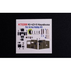 Kelik K72200 1/72 Ki-43-ii Hayabusa - Interior 3d Decals For Arma Hobby Kit