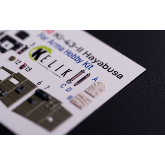 Kelik K72200 1/72 Ki-43-ii Hayabusa - Interior 3d Decals For Arma Hobby Kit