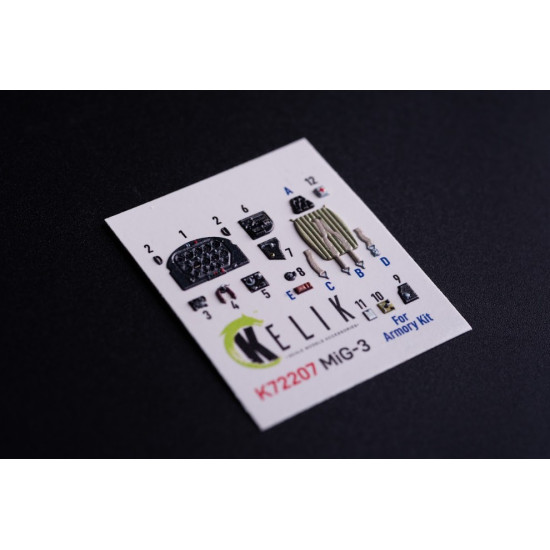Kelik K72207 1/72 Mig-3 - Interior 3d Decals For Armory Kit Kelik K72207 1/72 Mig-3 - Interior 3d Decals For Armory Kit