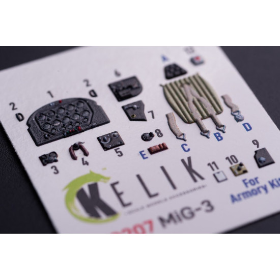 Kelik K72207 1/72 Mig-3 - Interior 3d Decals For Armory Kit Kelik K72207 1/72 Mig-3 - Interior 3d Decals For Armory Kit