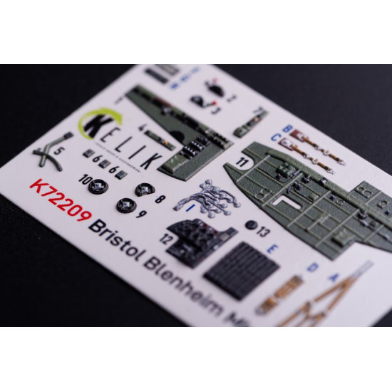 Kelik K72209 1/72 Bristol Bleninheim Mk1 - Interior 3d Decals For Airfix Kit