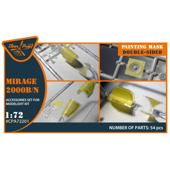Clear Prop Cpa72201 1/72 Mirage 2000b/N Double-sided Painting Mask On Yellow Kabuki Paper For Modelsvit Kit