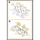 Clear Prop Cpa72201 1/72 Mirage 2000b/N Double-sided Painting Mask On Yellow Kabuki Paper For Modelsvit Kit