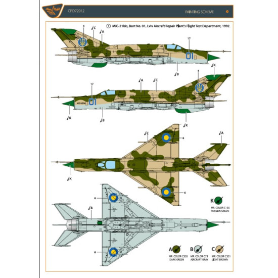 Clear Prop Cpd72012 1/72 Mig-21 In Ukrainian Service Clear Prop Cpd72012 1/72 Mig-21 In Ukrainian Service