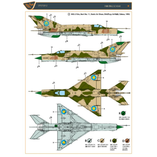 Clear Prop Cpd72012 1/72 Mig-21 In Ukrainian Service Clear Prop Cpd72012 1/72 Mig-21 In Ukrainian Service