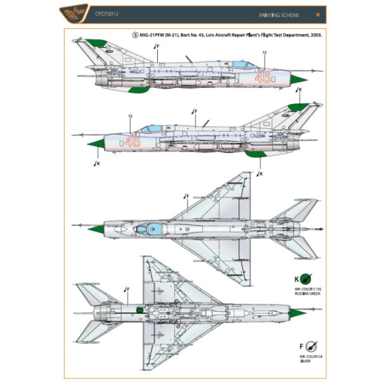 Clear Prop Cpd72012 1/72 Mig-21 In Ukrainian Service Clear Prop Cpd72012 1/72 Mig-21 In Ukrainian Service