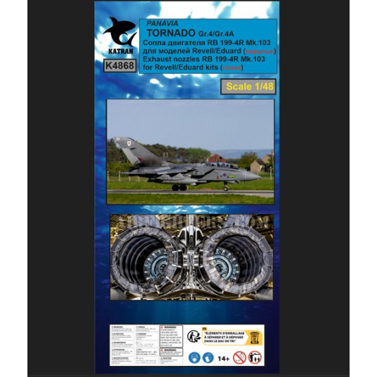 Katran 4868 1/48 Panavia Tornado Gr4/Gr4a Exhaust Nozzles Rb 199-4r Mk103 Closed For Revell/Eduard Katran 4868 1/48 Panavia Tornado Gr4/Gr4a Exhaust Nozzles Rb 199-4r Mk103 Closed For Revell/Eduard