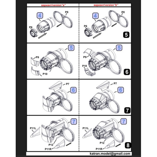 Katran 4876 1/48 Panavia Tornado Ecr/Assta 3 1 Exhaust Nozzles Rb 199-4r Mk105 Varied For Revell/Eduard /For Dioramas/