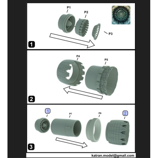 Katran 4881 1/48 F-15ex Eagle 2 Exhaust Nozzles Engine F-110-ge-129 Opened For Academy