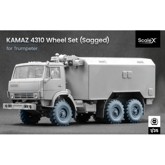 Scalex Wm-35009s 1/35 Kamaz 4310 Sagged Wheel Set For Trumpeter Scalex Wm-35009s 1/35 Kamaz 4310 Sagged Wheel Set For Trumpeter