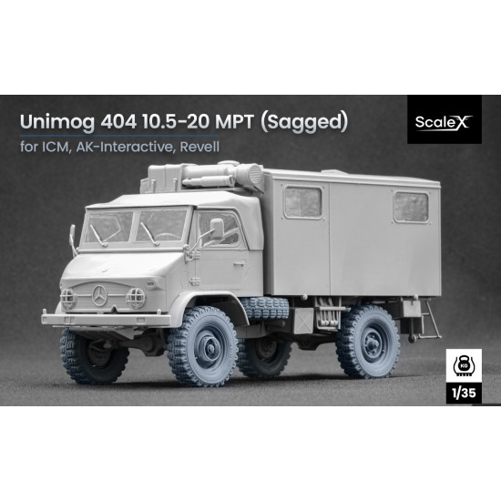 Scalex Wm-35022s 1/35 Unimog 404 10.5-20 Mpt Sagged Wheel Set For Icm Ak-interactive Revell