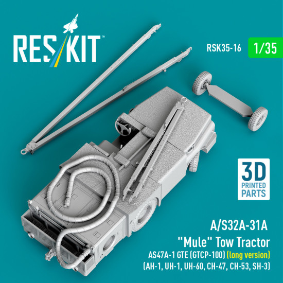 Reskit Rsk35-0016 1/35 A/S32a-31a Mule Tow Tractor As47a-1 Gte Gtcp-100 Long Version