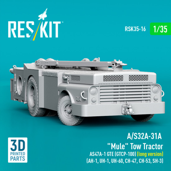 Reskit Rsk35-0016 1/35 A/S32a-31a Mule Tow Tractor As47a-1 Gte Gtcp-100 Long Version
