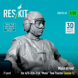 Reskit Rsf35-0020 1/35 Male Driver For A/S-32a-31a Mule Tow Tractor Scene 1 1pcs