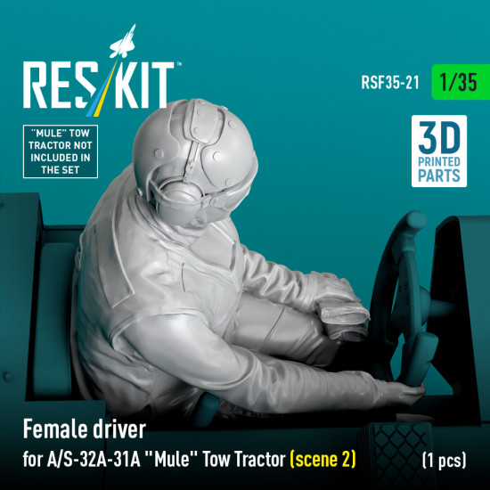 Reskit Rsf35-0021 1/35 Female Driver For A/S-32a-31a Mule Tow Tractor Scene 2 1pcs