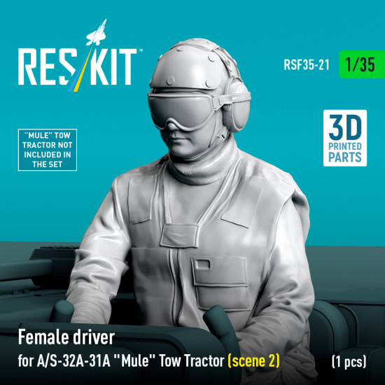 Reskit Rsf35-0021 1/35 Female Driver For A/S-32a-31a Mule Tow Tractor Scene 2 1pcs