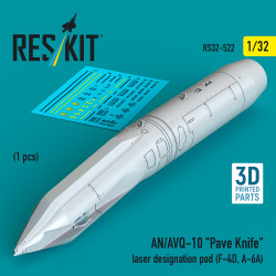 Reskit Rs32-0522 1/32 An/Avq-10 Pave Knife Laser Designation Pod 1 Pcs F-4d A-6a