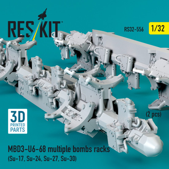 Reskit Rs32-0556 1/32 Mbd3-u6-68 Multiple Bombs Racks Su-17, Su-24, Su-27, Su-30